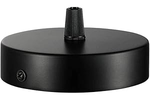 Chedin Deckenbaldachin 100x20mm,Anschlussdose aus Metall,1 Loch Runder Lampenschirm - Deckenrosette - Mattschwarz,alle Lampen Geeignet (1 pcs)