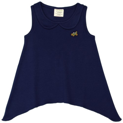Green Nippers Baby Girl's Peter Pan Collar Top Navy Blue 18 - 24 Months