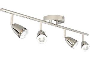 National Lighting Led Celing Lights Rotatable, 4 Way Ceiling Spolights, Chrome Plated Finish, for Living Room, Kitchen, Bedroom, GU10 Led Compatible