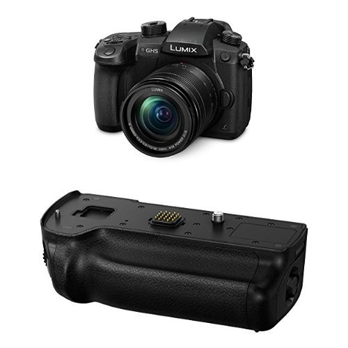 Panasonic DC-GH5MEB-K Lumix G Compact System Camera with DMW-BGGH5E Battery Grip - Black Bundle