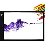 Table Dessin Lumineuse LED luminosité réglable Professionnelle Ultra Plat Tablette Lumineuse pour Déssinateur Idéal Pour Artiste Dessin Pochoir Tatoué Esquisse et le Travail de A4 Taille Avec Cable USB