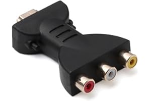 TICFOX HDMI-zu-3 RCA Adapter Konverter, HDMI-zu-3-RCA-RGB-AV Composite Video Audio Adapter 1080p mit Audio/Splitter und Videosynchronisation, Kompatibel für Fernseher und PC, Kamera