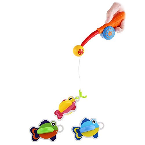 Bad Angeln Spielzeug mit Schwimmenden Fisch Badespaß Zeit Großes Geschenk für Frühe (Style A) - 6