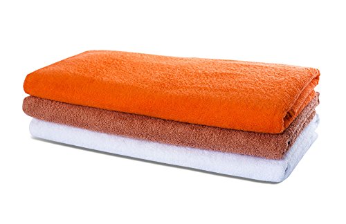 Saunatuch XL – orange – 100% BW – 200x75cm – Strandtuch lang – Wellnesstuch – Liegetuch – Yogatuch – Badetuch – Original von Carenesse - 2