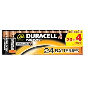DURACELL pile alcaline « PLUS POWER », Mignon, 20+4 GRATUITS