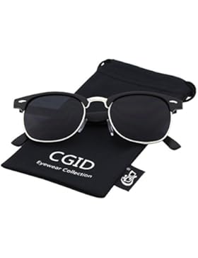 CGID CN56 Clubmaster clubma Retro Vintage Sonnenbrille im angesagte 60er Browline-Style mit markantem Halbrahmen...