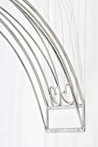 CLP Halbbogen RICCARDO, Metall Rosenbogen halbrund zur Wandbefestigung, Eisen antik weiß, 130 x 40 x 258 cm - 5