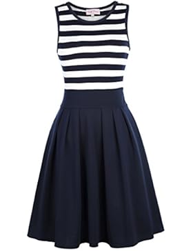 Belle Poque Baumwolle Sommer Kleid A Linie Swing Kleid Cocktailkleid Strickkleid Jerseykleid