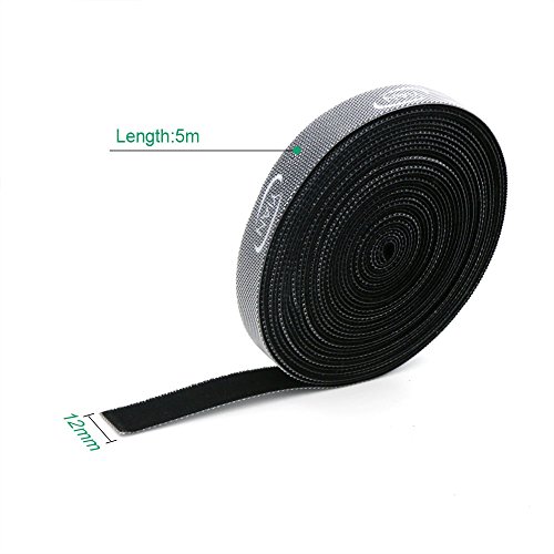 YIAN 5m Klettband Zuschneidbar Wiederverwendbar Kabelschlauch Kabelkanal Kabelbündel Kabelmanager - 4