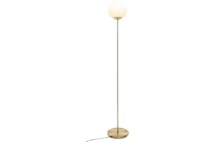 ATMOSPHERA CREATEUR D'INTERIEUR Atmosphera – Lampada da terra a sfera bianca su piedistallo dorato, altezza 134 cm