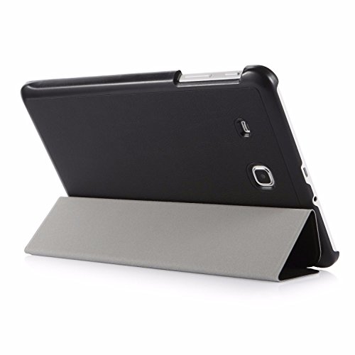 EasyAcc Samsung Galaxy Tab E 9.6 Kunstleder Schutzhülle mit Standfunktion für Samsung Galaxy Tab E T560/T561 (9,6 Zoll) Tablet-PC, Schwarz - 3