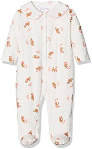 Rachel Riley Baby Girls' Teddy Babygro Bodysuit, Multicoloured (Pink/Ivory), 3-6 Months (Manufacturer Size: 3M)