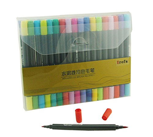 Erofa Marker-permanente Farbe Stifte mit doppelter Kopf Wasser basierte farbigen Stift, perfekt für Schule und Büro-Set von 36