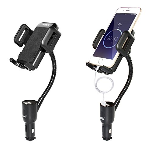SOAIYÂ® 3 in 1 Supporto d'Auto per Cellulare con Doppia USB e Braccio Regolabile, Supporto per IPhone , Samsung e Maggior Tipo di Smartphone