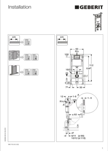 Geberit Duofix Basic UP 100 WC-Vorwandelement WC SET mit Platte Delta 50 weiß, Schallschutzset, Wand WC Keramik mit Lotus-Biotech-Beschichtung ASLEP01B und WC-Sitz Absenkautomatik - 5