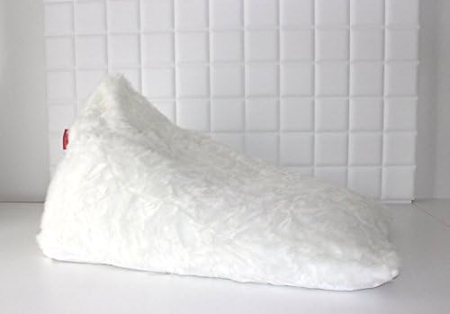 LARGE LUSH &amp; SOFT WHITE FOX FAUX FUR BEAN BAG CHAIRS COVER 140 CM x 100 CM x 85 CM