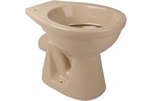 BELVIT Stand-WC Tiefspüler, Tiefspültechnik, Abgang Wand waagerecht, 39x35x49 cm, Sanitärkeramik, Bahama Beige, bodenstehend, TÜV geprüft, 28 cm