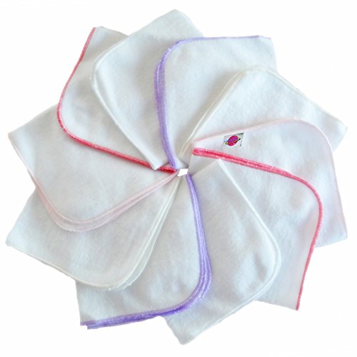 Babymajawelt Molton Flanell Waschlappen 25/25 - 10er Pack Mädchen -NEUHEIT -11909