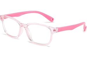 kurkip Blue Light Blocking Silica Glasses for Kids,Children's Computer Glasses for Age 4-13,Unbreakable Frame Anti-Blue Ray Glasses With Case,Anti UV400 & Eyestrain