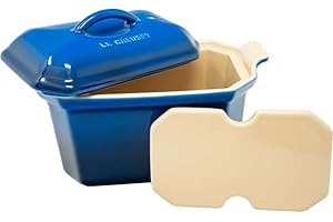 Le Creuset Heritage Stoneware Pate Terrine with Press, 3/4-Quart, Lapis