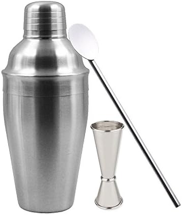 Cocktail Shaker Bar Set - Bartender Kit Tools Bar Accessories | Drink Shaker with Double Jigger, Mixing Spoon and Perfect for a Home Bar Cart