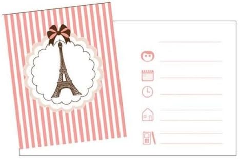 Parisienne Eiffel Tower Theme Party Party Invitations x 8
