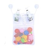 Blossomer Bath Toy Bag Baby Bath Toy Organiser Bathroom Storage Net Sucker Storage Folding Mesh Net Bag for Home Storage Valuable