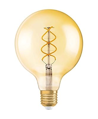 OSRAM Vintage Edition 1906 Ampoule LED à Filament Spirale Ambrée | Culot E27 | Forme Globe 125mm Spiral | Blanc Chaud 2000K | 5Watts (équivalent 25Watts) - 250 Lumens