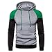 Produktbild DNOQN Herren Sweatshirt Hoodie Sweatshirt Patchwork Langarm Herbst Winter Kapuzen Outwear Tops Blusen