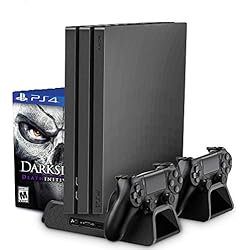 RegeMoudal PS4 Ventilateur du Refroidissement Support Vertical Stand pour PS4 / PS4 Slim / PS4 Pro Station de Recharge avec 3 Ports USB pour Playstation 4 Gaming Console Cooling Fan