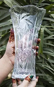 Morges Crystal Flower Vase for Office Or Home Dcor Living Room Table Center Shelf Dinner Parties Perfect for Gift Purpose Pack of 1 (M2)