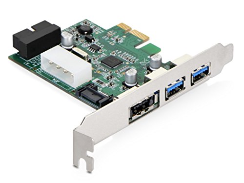 DONZO LT303 PCI Express Karte / PCIe Adapter mit 2 Port USB 3.0 extern + eSATA extern + eSATA Stromversorgung intern + 20 Pin USB 3.0 + 4 Pin Stromversorgung mit NEC UPD720201 Chipsatz - 6