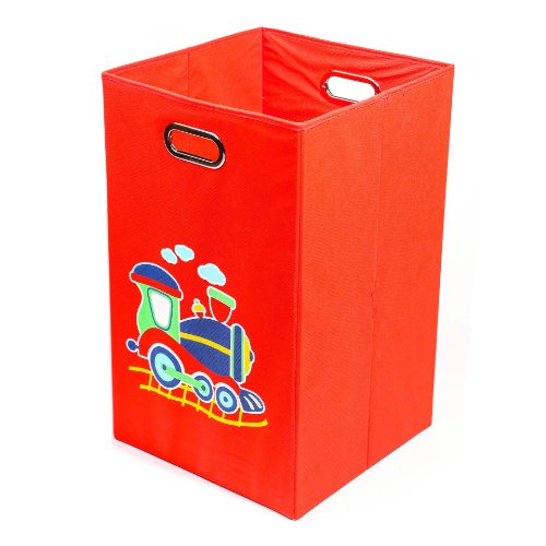 Modern Littles Folding Laundry Bin (Nuby Red Train)