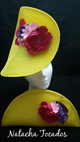 Handbag set and yellow straw headdress