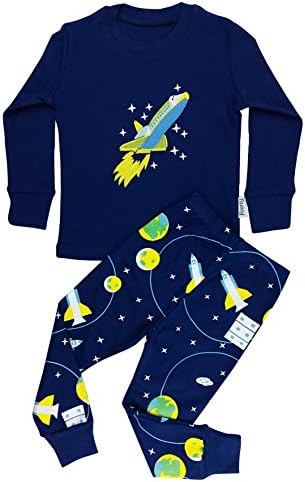Floorey Boys Pyjamas Space Rocket 2 Pieces Pajamas set 100% Cotton (12-18 Month)