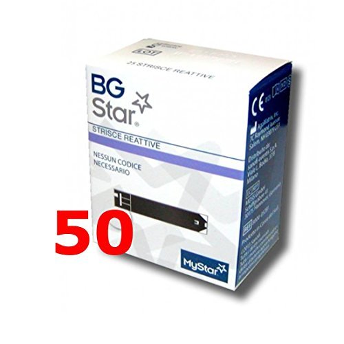 BGSTAR - 50 Strisce Reattive per il Controllo della Glicemia - BG STAR MYSTAR