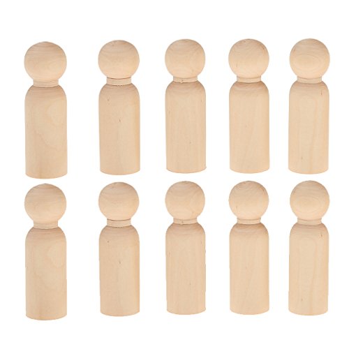 10pcs Männlich Bräutigam Plain Blank Holz Klammern Puppen Figuren Wedding Cake Toppers - 6