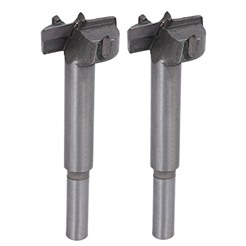 sourcing map Forstner Drill Bits 27mm, Tungsten Carbide Wood Hole Saw Auger Opener, Woodworking Hinge Hole Drilling Boring Bit Cutter Cutting Tool, 2pcs (Gray)