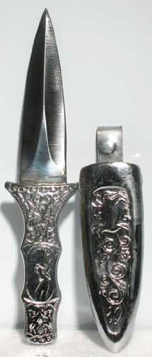 Engraved Silver Boot Athame by Genuine Azure Green
