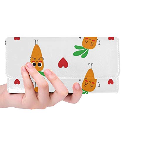 Preisvergleich Produktbild Einzigartige Karotten-Nette Gemüsefrauen-dreifachgefaltete Mappen-Lange Geldbeutel-Kreditkarte-Halter-Fall-Ha...
