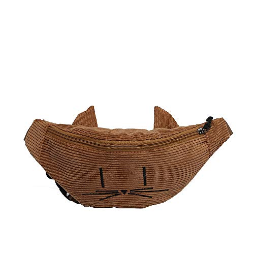 Preisvergleich Produktbild CBCAfrauen - süße Katze Stickereien Fashion Bags Cordhose,Brown