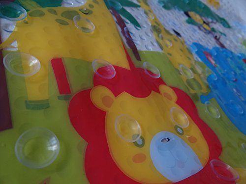 Salinka Rutschfeste Badematte Dschungel – FREI von Phatalaten und Blei – Rutschfeste Matte für Badewanne und Dusche – aus strapazierfähigem mehltau- und schimmelresistentem PVC – viele starke Saugnäpfe – praktische Tasche für einfachen Transport – kostenloses E-Book - 7