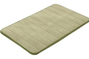 VSUSN Memory Foam Bathroom Rug Non-Slip Bath Mat Absorbent Bath Mats Shower Mats, Microfibre, Green, 40 x 60 cm