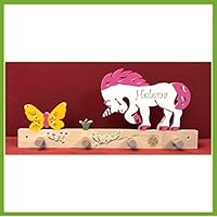 Schmetterling Einhorn Garderobe für Namens Gravur - Geburtsgeschenk, Geburtstagsgeschenk, Weihnachtsgeschenk