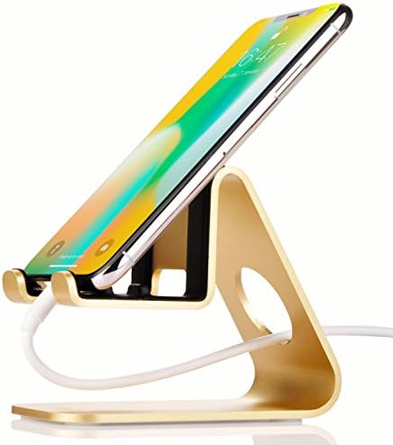 Multi-Angle Sturdy Cellphone Stand,Jokitech S1 Universal Tabletop Charging Dock Holder for Kindle Fire PaperWhite Nintendo Switch SONY PSP iPad Android Smartphones iPhone X 8 8Plus Accessories -Gold