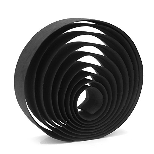 Des Mall 2 Fahrrad Radfahren Cork Lenker Tape Wrap mit 2 Bar Stecker Wasserdicht Schwarz - 5