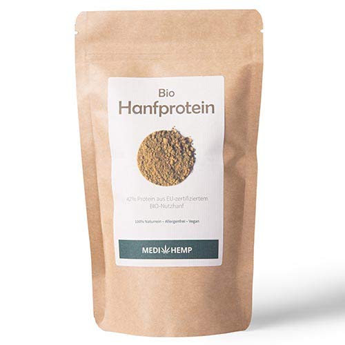 Preisvergleich Produktbild Medihemp - Bio Hanfprotein - 42% Proteinanteil - Hanfsamenprotein - Vegan - Low Carb - Rohkost