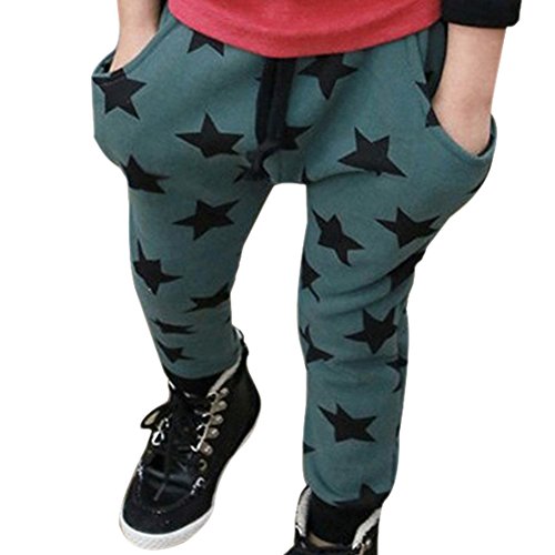 BOBORA Toddler Boys Cotton Long Pants Stars Pattern Trousers Casual Bottoms