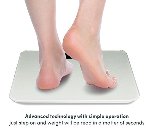 Smart Weigh Digitale Personenwaage Mit Fortschrittlicher Technologie Beim Betreten Der Waage 180kg, Silber - 6