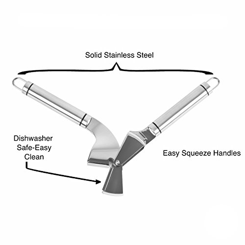 RcGoods Premium Edelstahl Knoblauchpresse & Schäler Set ● Zerpresst Knoblauchzehen & Ingwer mit Leichtigkeit ● Qualitativ hochwertige Knoblauch Presse ● Hergestellt aus robustem 18/10 Edelstahl - 2